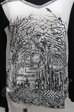 画像3: ALGONQUINS / キャッスルptカットソー  黒Ｘ白 I-26-01-08-042-AL-TO-SA-ZI