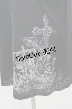 画像3: ALGONQUINS / 裾クラウンプリントフードカーディガン  黒Ｘゴールド I-26-01-08-043-AL-TO-SA-ZI