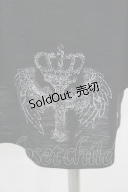 画像4: ALGONQUINS / 裾クラウンプリントフードカーディガン  黒Ｘゴールド I-26-01-08-043-AL-TO-SA-ZI