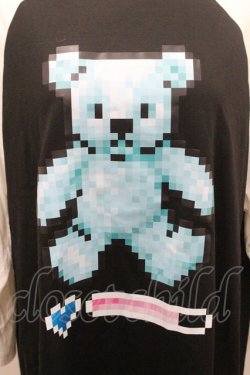 画像3: LISTEN FLAVOR / 8bitベアラグラントップス  ブラックＸホワイト I-26-01-08-046-PU-TO-SA-ZI