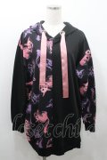 Drug Honey / スケルトンチェシャ切替パーカー  黒ＸピンクＸ紫 I-26-01-08-048-PU-TO-SA-ZI