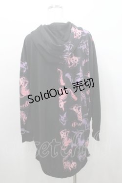 画像2: Drug Honey / スケルトンチェシャ切替パーカー  黒ＸピンクＸ紫 I-26-01-08-048-PU-TO-SA-ZI