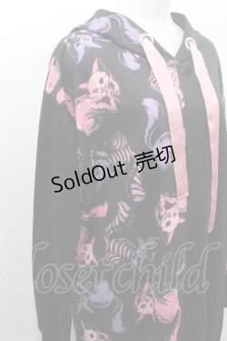 画像3: Drug Honey / スケルトンチェシャ切替パーカー  黒ＸピンクＸ紫 I-26-01-08-048-PU-TO-SA-ZI