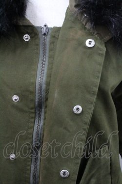 画像3: ALGONQUINS / ファーフードロングコート  カーキＸ黒 I-26-01-08-051-AL-CO-SA-ZI