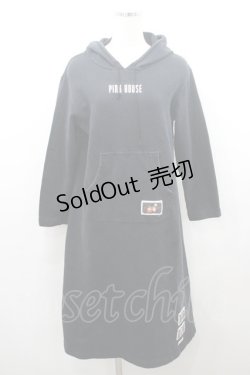 画像1: PINK HOUSE / ロゴ＆ネームワッペン使いフードワンピース  ネイビー I-26-01-08-055-LO-OP-SA-ZI