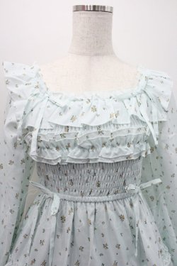 画像3: axes femme POETIQUE / ギャザーフリル長袖ワンピース  ミント I-26-01-08-057-AX-OP-SA-ZI