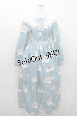 画像1: Royal Princess Alice / 毛繕い下手猫ちゃん・ねこ助コラボ・ワンピース  青 I-26-01-08-058-LO-OP-SA-ZI