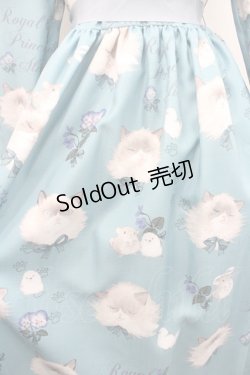 画像4: Royal Princess Alice / 毛繕い下手猫ちゃん・ねこ助コラボ・ワンピース  青 I-26-01-08-058-LO-OP-SA-ZI