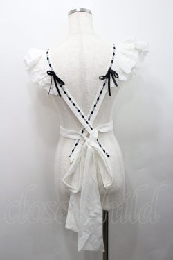 画像2: Hoshibako Works / ベルスーズすずらん刺繍エプロン  白Ｘ黒 I-26-01-08-001-LO-OP-SA-ZI