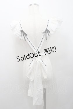 画像2: Hoshibako Works / ベルスーズすずらん刺繍エプロン  白Ｘ黒 I-26-01-08-001-LO-OP-SA-ZI