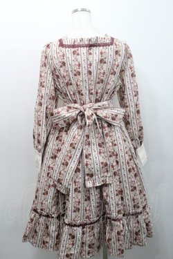 画像2: axes femme kawaii / ストライプローズ柄ワンピース  アイボリーＸ赤 I-26-01-08-064-AX-OP-SA-ZI