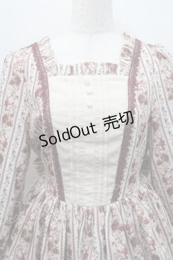 画像3: axes femme Kawaii / ストライプローズ柄ワンピース  アイボリーＸ赤 I-26-01-08-064-AX-OP-SA-ZI