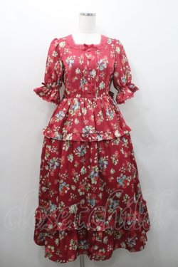 画像1: axes femme kawaii / クラシックベリーワンピース M ワイン I-26-01-08-067-AX-OP-SA-ZI