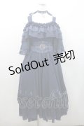 Hoshibako Works / 月の満ち欠けオフショルダードレッシーワンピース&刺繍ベルト&チョーカーセット  ネイビー I-26-01-08-071-LO-OP-SA-ZI