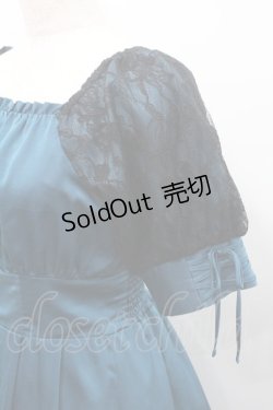 画像3: axes femme / レース袖スクエアネックワンピース  青Ｘ黒 I-26-01-08-072-AX-OP-SA-ZI