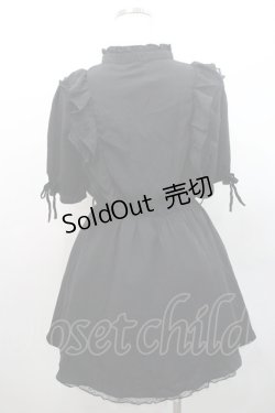 画像2: Rojita / パールベルトフリル半袖ワンピース  黒 I-26-01-08-073-LO-OP-SA-ZI