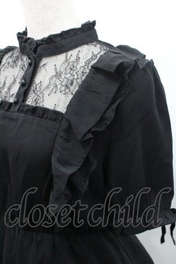 画像3: Rojita / パールベルトフリル半袖ワンピース  黒 I-26-01-08-073-LO-OP-SA-ZI