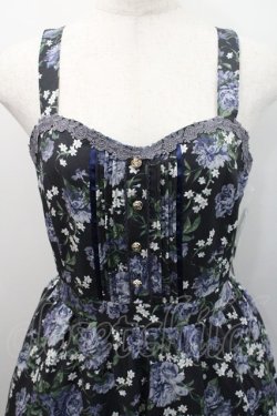 画像3: axes femme / 花総柄ビスチェラインジャンスカ  黒 I-26-01-08-078-AX-OP-SA-ZI