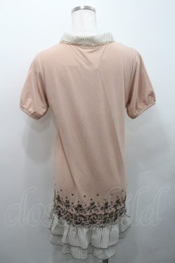 画像2: axes femme / ストライプブロッキングチュニック M ピンク I-26-01-08-008-AX-TO-TE-ZI