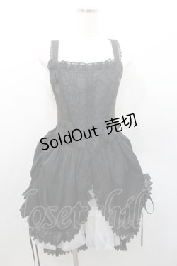 画像1: Le Miroir / ローズモチーフコルセットジャンパースカート  黒 I-26-01-08-080-0-OP-SA-ZI