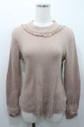 axes femme / ビジューボトルネックリブプルオーバー M ピンク I-26-01-08-009-AX-TO-TE-ZI