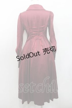 画像2: ATELIER PIERROT / “Narcissus” ロングワンピース  ボルドー I-26-01-08-089-EL-OP-SA-ZI