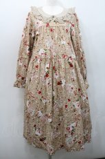 画像1: PINK HOUSE / オーナメントローズプリントミディワンピース  ベージュ I-26-01-08-090-LO-OP-SA-ZI (1)