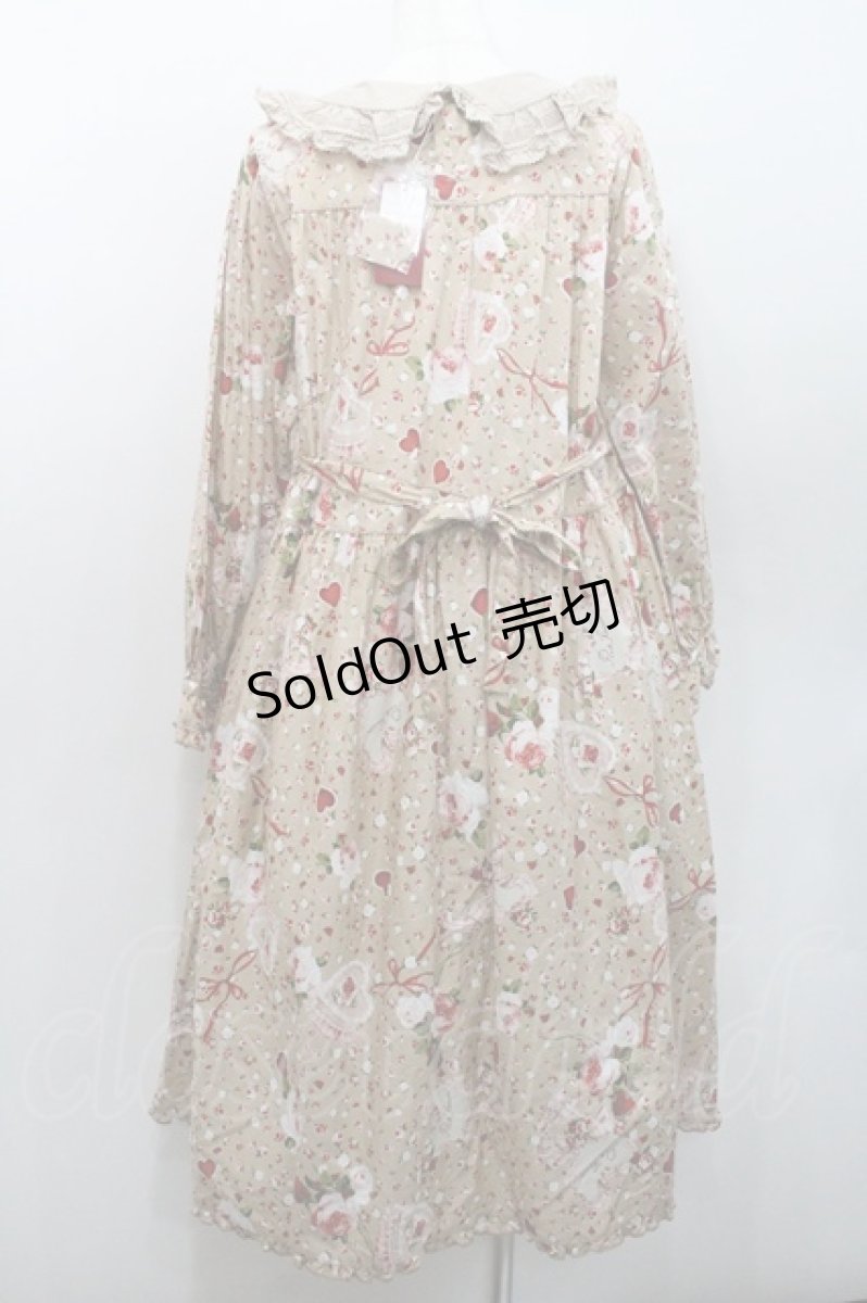 画像2: PINK HOUSE / オーナメントローズプリントミディワンピース  ベージュ I-26-01-08-090-LO-OP-SA-ZI (2)