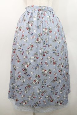 画像1: axes femme / ベリー柄ロングスカート  サックス I-26-01-08-093-AX-SK-SA-ZI