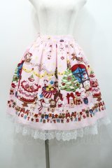 BABY,THE STARS SHINE BRIGHT / くみゃちゃんのDokiDoki Christmas Party柄スカート  ピンク I-26-01-08-095-BA-SK-SA-ZI