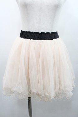 画像1: Honey Bunch / チュール2段スカート  アイボリーＸ黒 I-26-01-08-096-LO-SK-SA-ZI