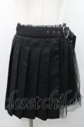 Rojita / ハートバックルプリーツスカート  黒 I-26-01-08-097-LO-SK-SA-ZI