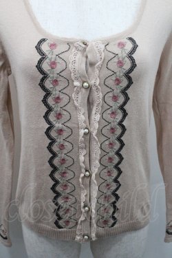 画像3: axes femme / 薔薇刺繍カーディガン M ベージュ I-26-01-08-010-AX-TO-TE-ZI