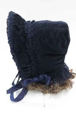 画像3: BABY,THE STARS SHINE BRIGHT / 別珍トーションレースボンネット  紺 I-26-01-08-112-BA-AC-SA-ZI