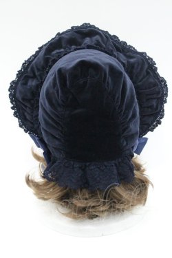 画像4: BABY,THE STARS SHINE BRIGHT / 別珍トーションレースボンネット  紺 I-26-01-08-112-BA-AC-SA-ZI