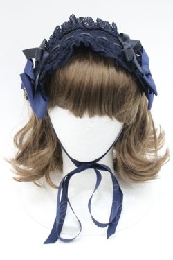 画像2: BABY,THE STARS SHINE BRIGHT / 別珍プリンセスドロップヘッドドレス  紺 I-26-01-08-113-BA-AC-SA-ZI