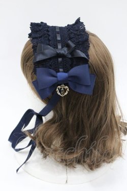 画像3: BABY,THE STARS SHINE BRIGHT / 別珍プリンセスドロップヘッドドレス  紺 I-26-01-08-113-BA-AC-SA-ZI