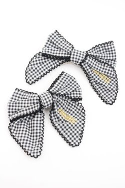 画像1: PINK HOUSE / misako×erinko リボンクリップ  ブラック I-26-01-08-116-LO-ZA-SA-ZI