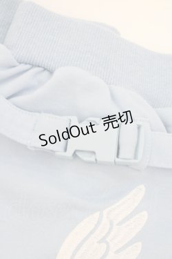 画像2: LISTEN FLAVOR / 天使の羽根バックルベルト付レッグカバー  サックスＸ白 I-26-01-08-123-PU-ZA-SA-ZI