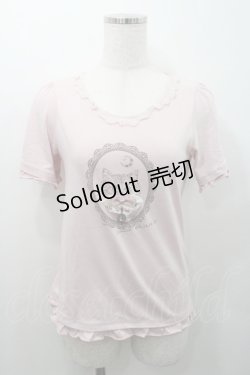 画像1: axes femme / 猫プリントTシャツ M ピンク I-26-01-08-018-AX-TS-TE-ZI