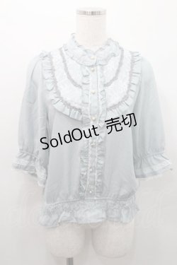 画像1: axes femme / ヨーク切替シャーリングブラウス M サックス I-26-01-08-020-AX-BL-TE-ZI