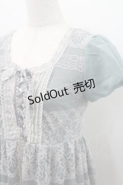 画像3: axes femme / 刺繍入りチュールチュニック M グリーン I-26-01-08-021-AX-TO-TE-ZI