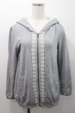 画像1: axes femme / レースアップパーカー M グレー I-26-01-08-022-AX-TO-TE-ZI