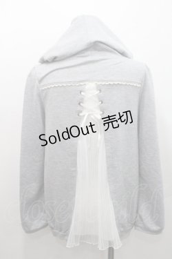 画像3: axes femme / レースアップパーカー M グレー I-26-01-08-022-AX-TO-TE-ZI