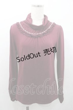 画像1: axes femme / ハイネックインナープルオーバー M ワイン I-26-01-08-024-AX-TO-TE-ZI