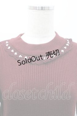 画像3: axes femme / ビジューボトルネックリブプルオーバー M ワイン I-26-01-08-025-AX-TO-TE-ZI