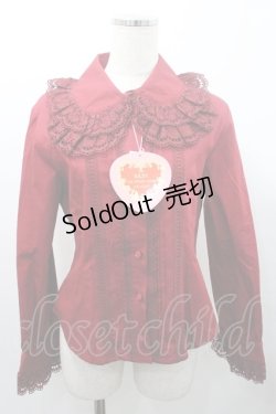 画像1: BABY,THE STARS SHINE BRIGHT / 2重衿袖ピンタックブラウス  エンジ I-26-01-08-026-BA-BL-SA-ZI