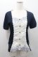 画像1: axes femme / 胸元レース重ね着風トップス M ネイビー I-26-01-08-027-AX-TO-TE-ZI (1)