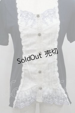 画像3: axes femme / 胸元レース重ね着風トップス M ネイビー I-26-01-08-027-AX-TO-TE-ZI