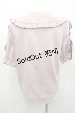 画像2: MA*RS / 袖スピンドル丸襟ブラウス  ピンクＸ黒 I-26-01-10-003-EL-BL-SA-ZI